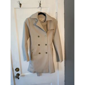 Michael Kors Khaki Belted Trench Coat Jacket